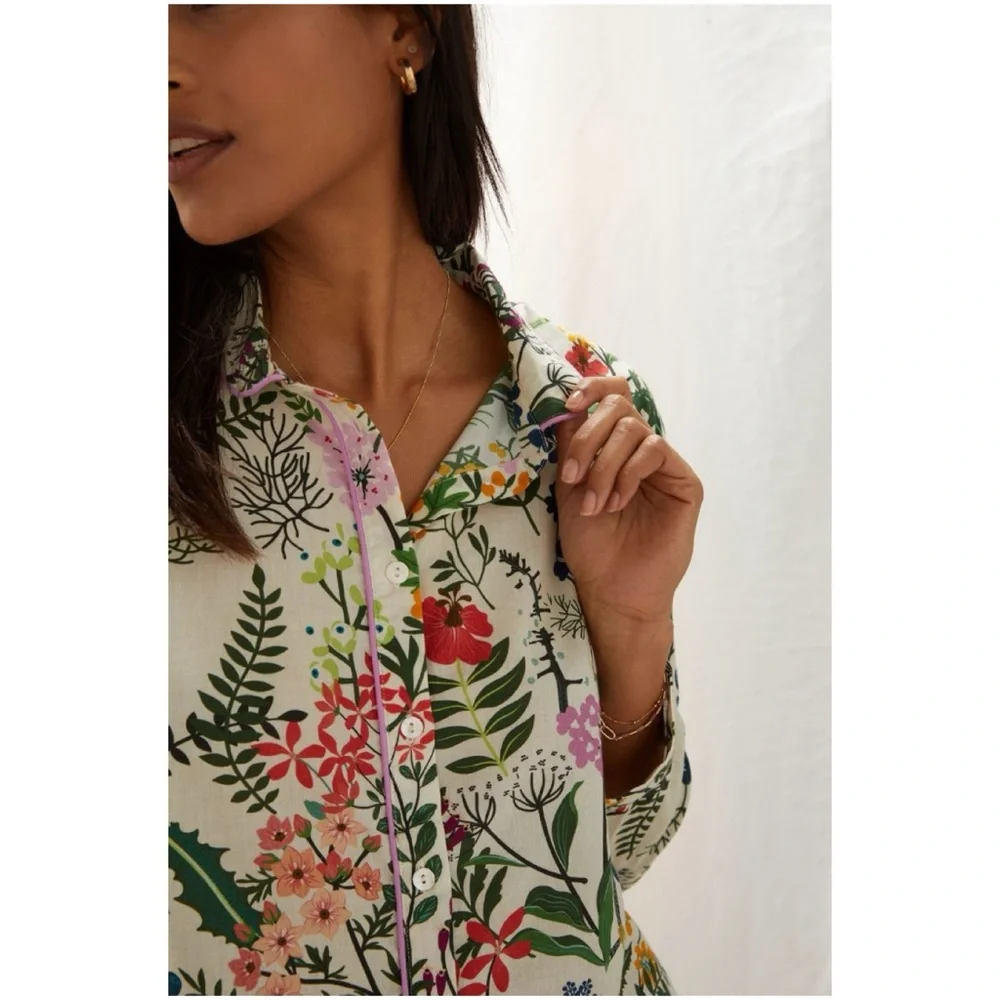 NWOT Anthropologie RO’s Garden Lounge Set in Floral Viola  Size XSmall - Picture 6 of 16